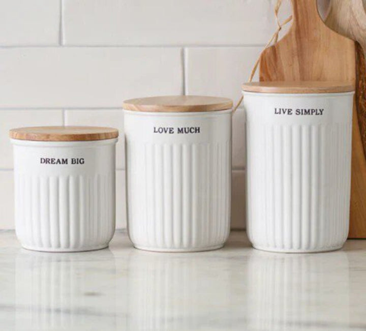 3 Pc. Canister Set - Dream Big, Love Much, LiveSimply