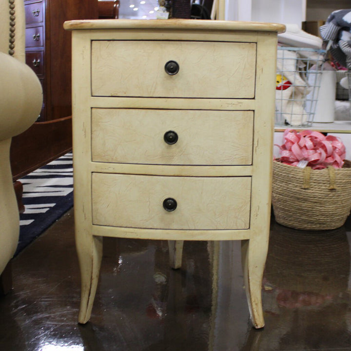 Triangular End Table w/ 3 Drawers