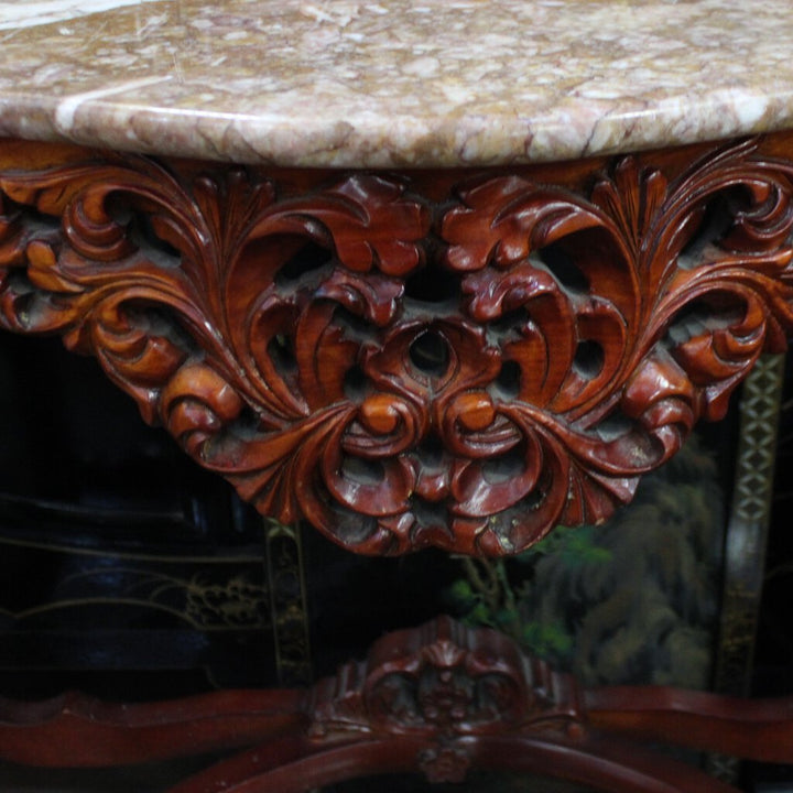 Ornate Sofa Table w/ Marble Top