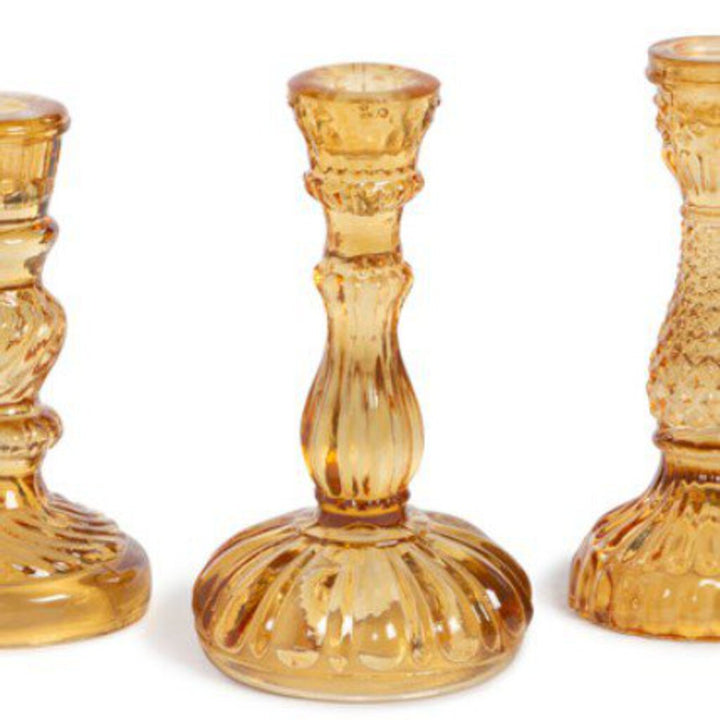 Maybelle Amber Taper Candlestick