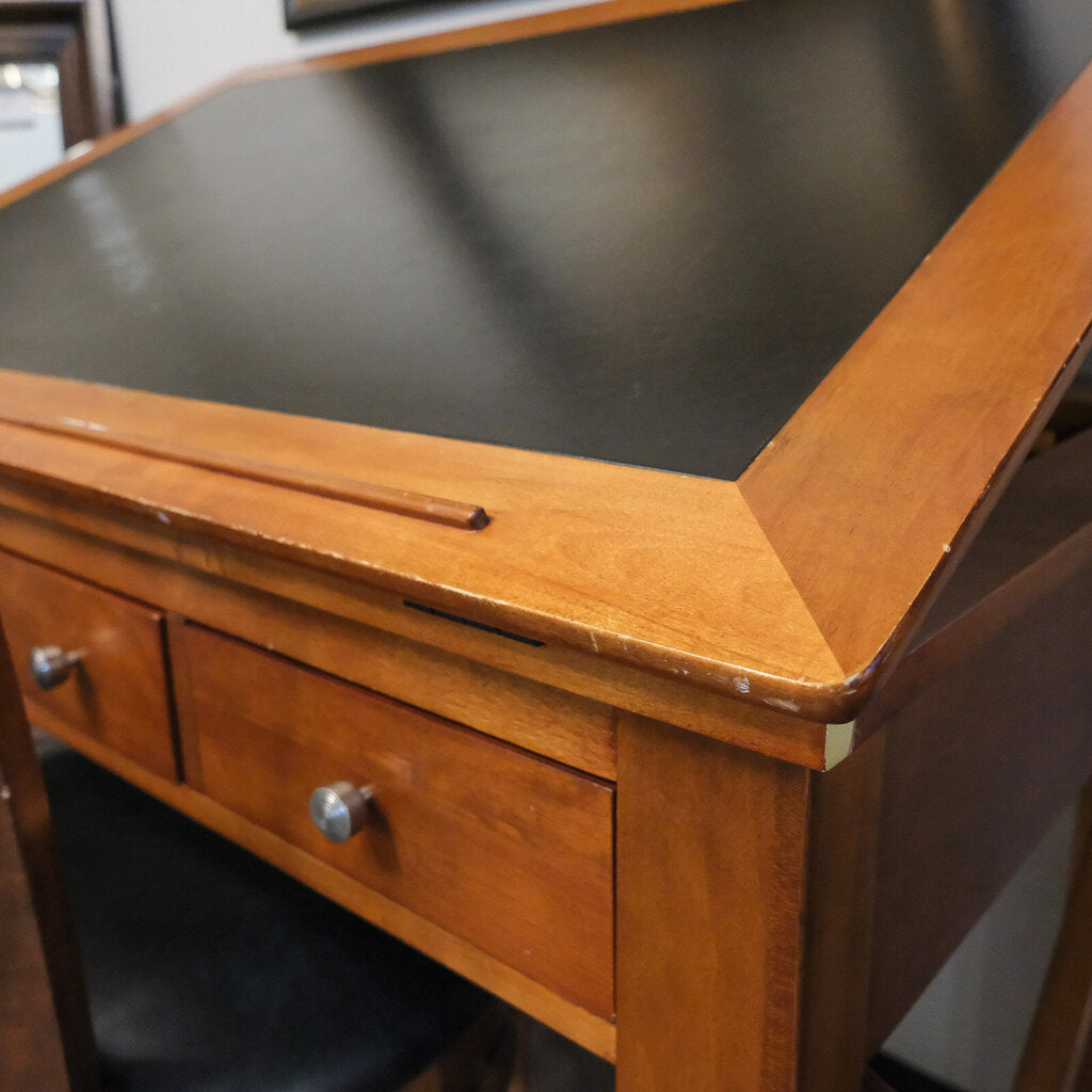 Campaign Style Drafting Table with Stool