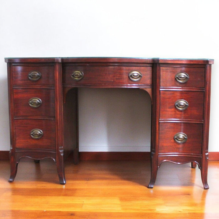 Queen Anne Style Desk w/ Glass Top