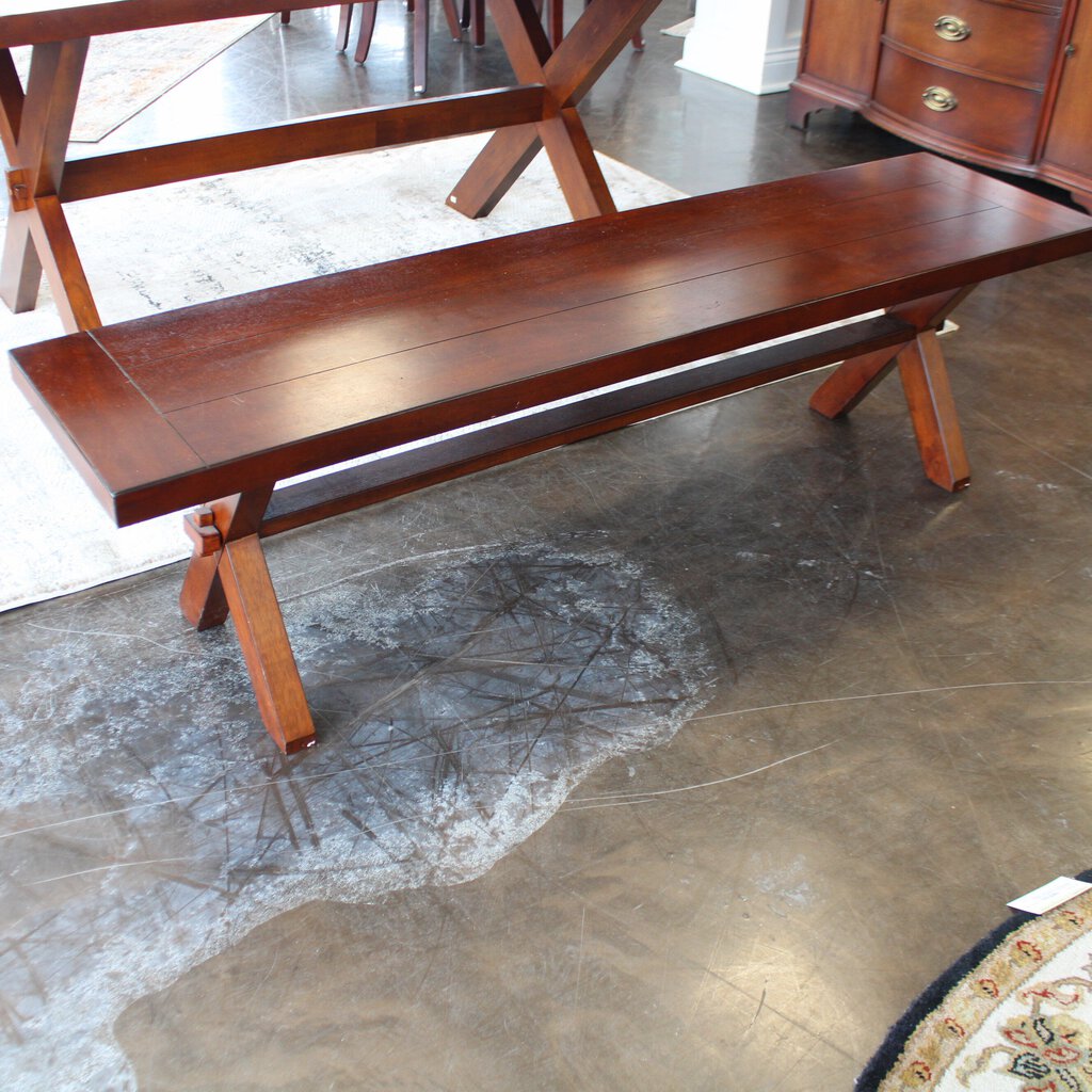 Trestle Table w/ 2 Leaves and Bench