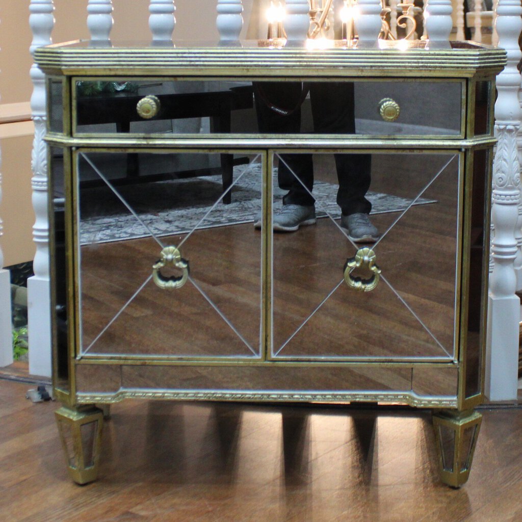 Orig Price $600 - Mirrored Night Stand