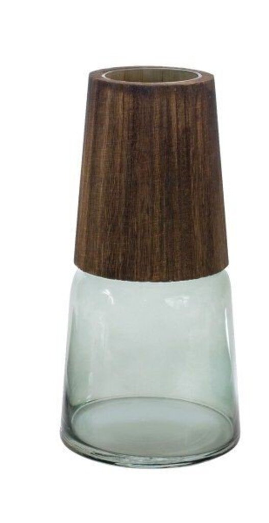 Glass/Wood Vase (2 Asst.)