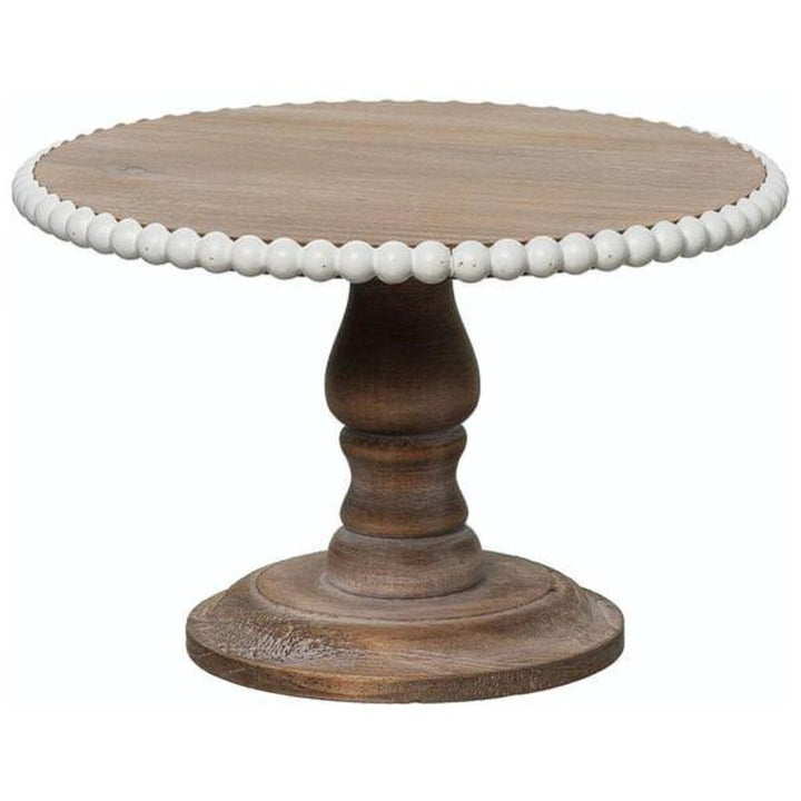 Wood Tiered Stand w/Beaded Accent