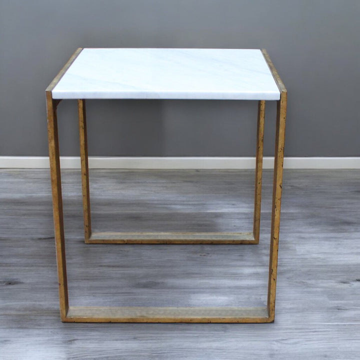 Marble & Brass End Table