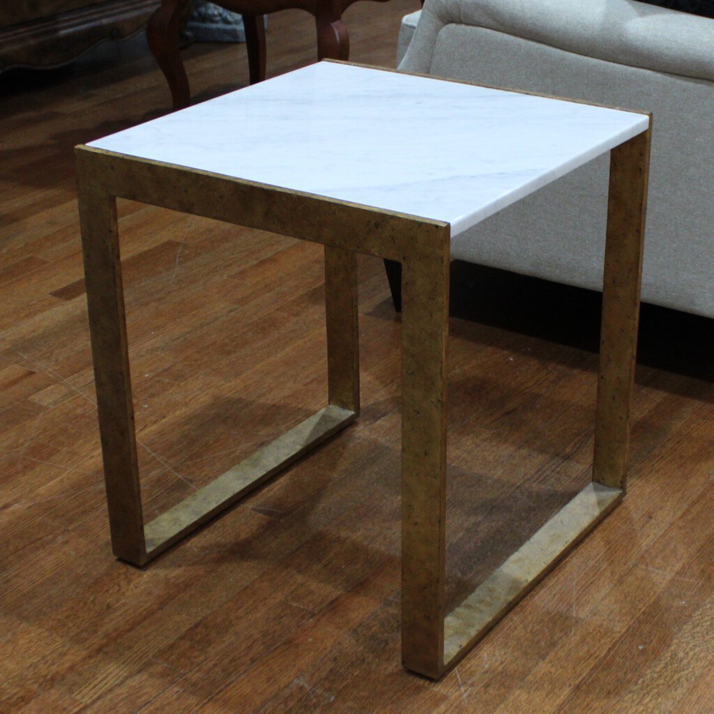 Marble & Brass End Table