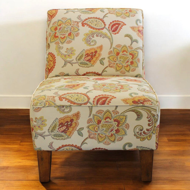 Floral Armless Accent Chair