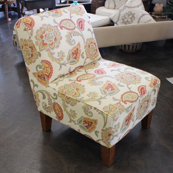 Floral Armless Accent Chair