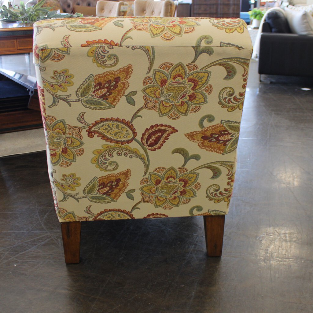 Floral Armless Accent Chair