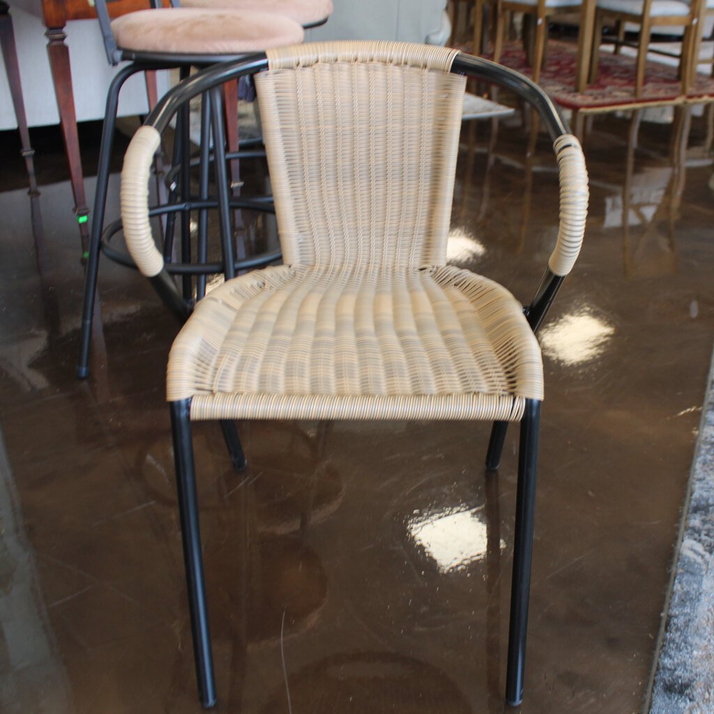 Glass Table W/ Rattan Chairs