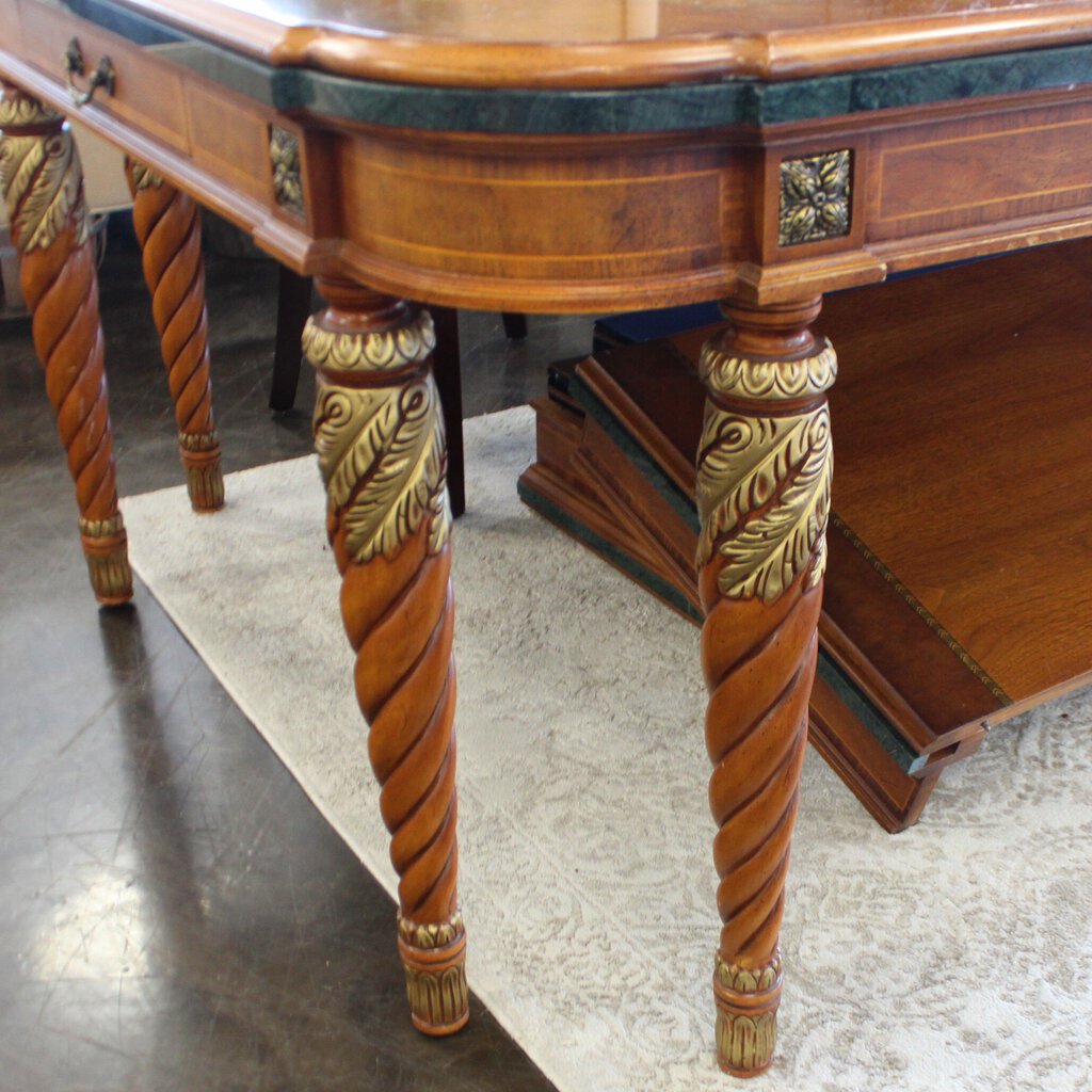 Orig Price $5000 - Ornate Dining Table w/ 2 Leaves & Pads