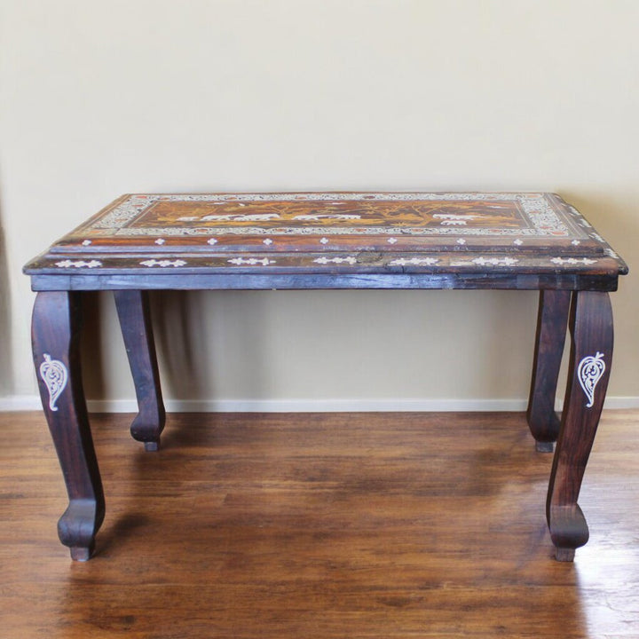 Rectangular Wood Table w/ Inlay