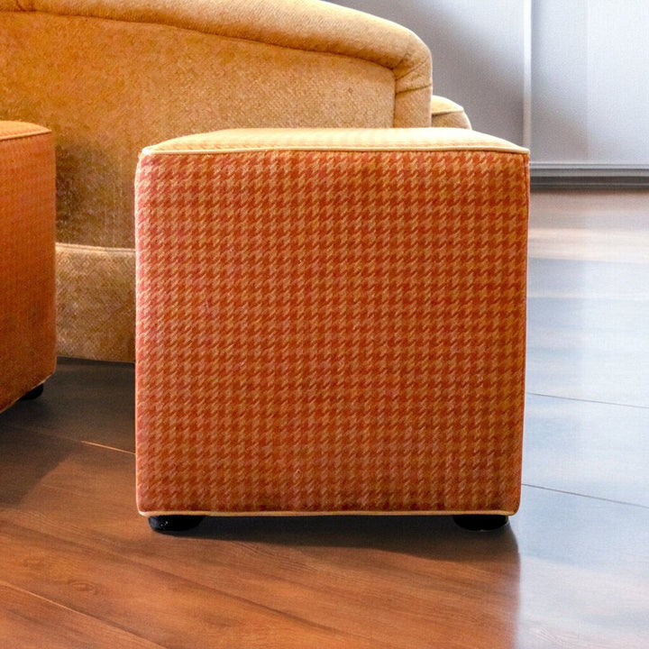 Houndstooth Cube Ottoman