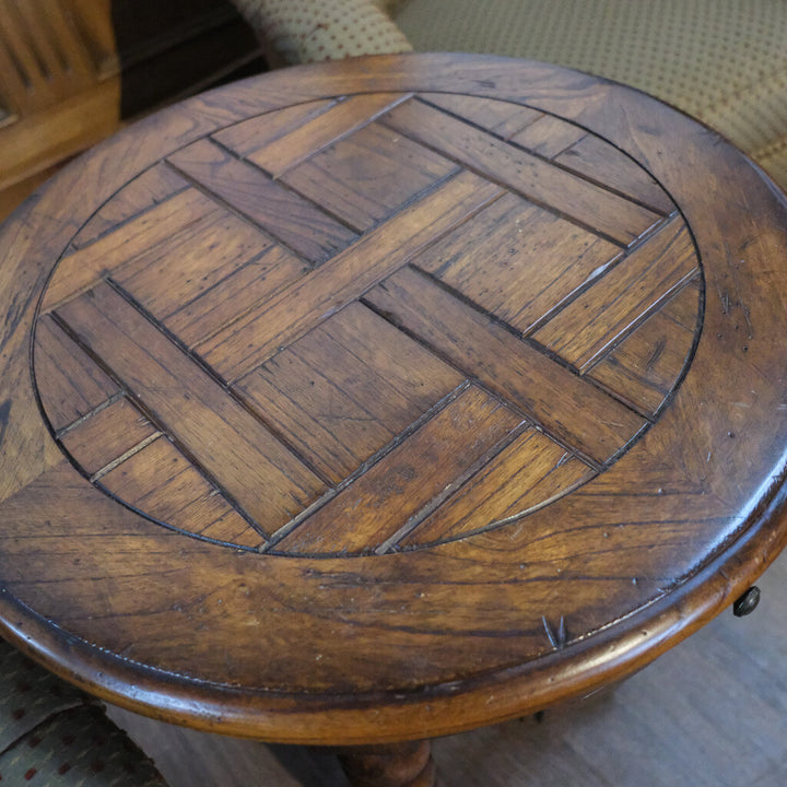 Round Side Table with Barley Twist Legs