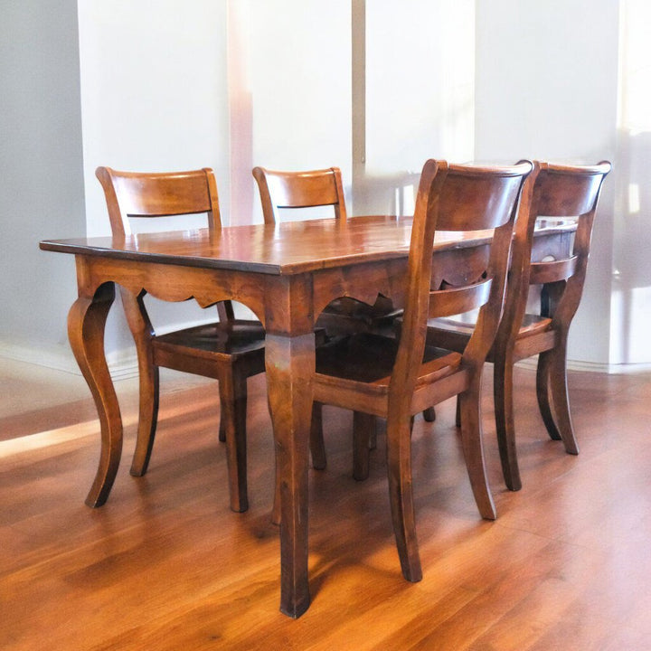 Wooden Dining Table with 4 Chairs