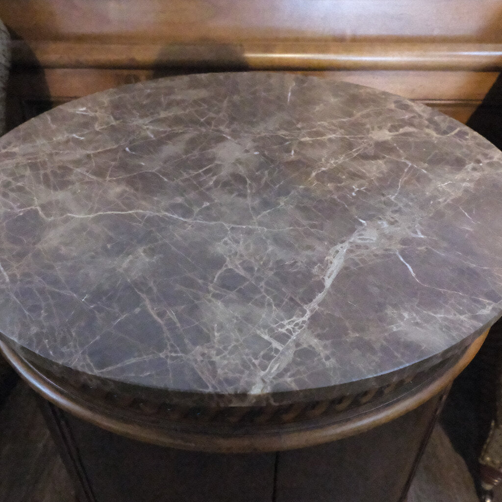 Orig Price $1000 - Marble Top Drum Table