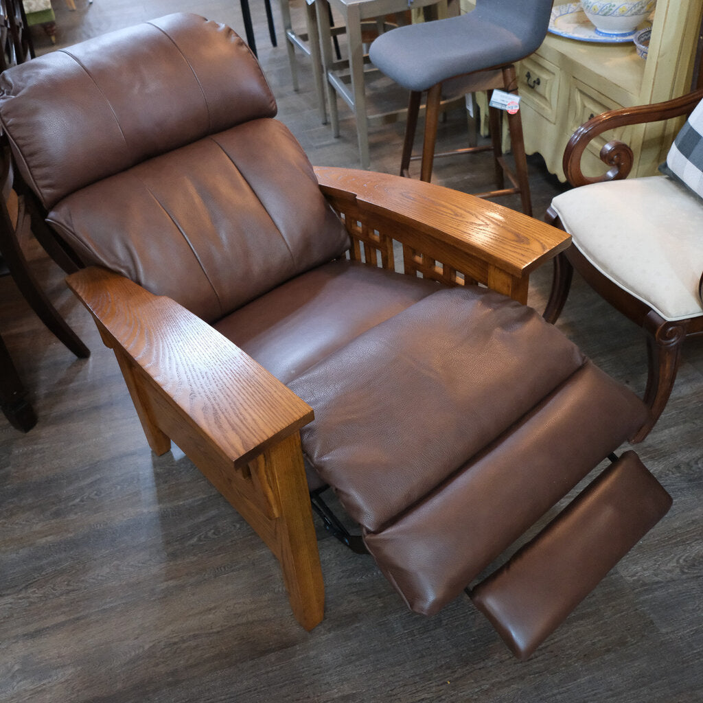 Leather and Wood Eldorado Recliner