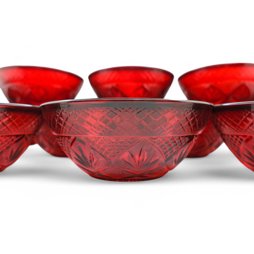 Set of 14 Vintage Durand Ruby Red Salad Bowl