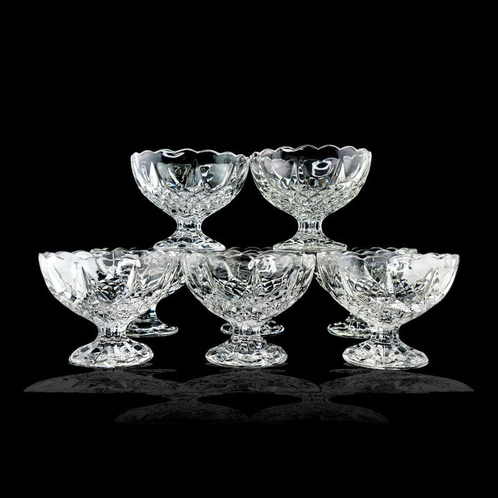 Set of 17 Vintage Crystal Dessert Glasses