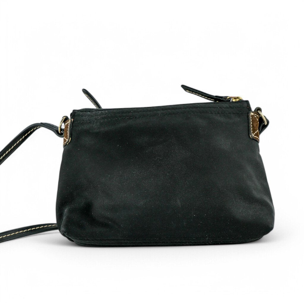 Nylon Shoulder Bag with Leather Trim