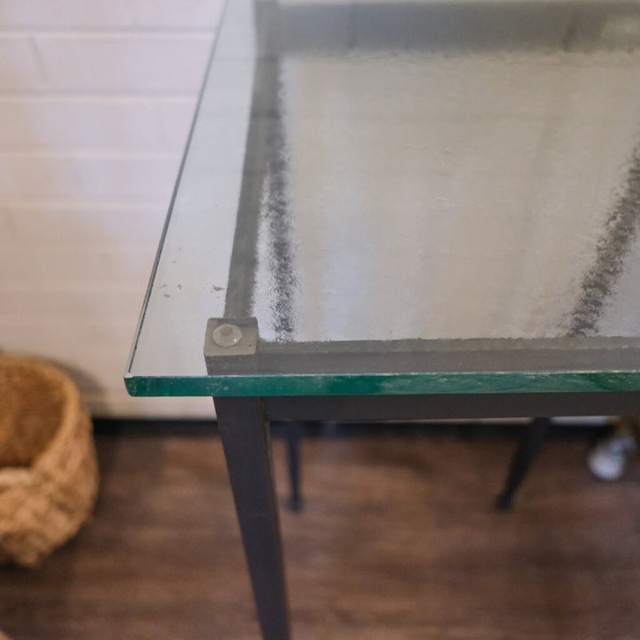 Iron and Glass Side Table