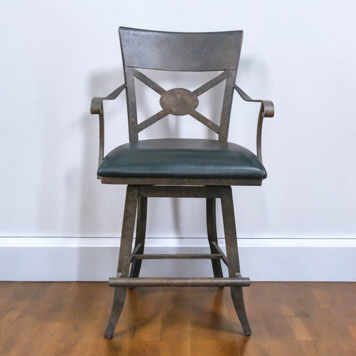 Orig. Price $500 - Metal Stool w/ Leatherette Seat