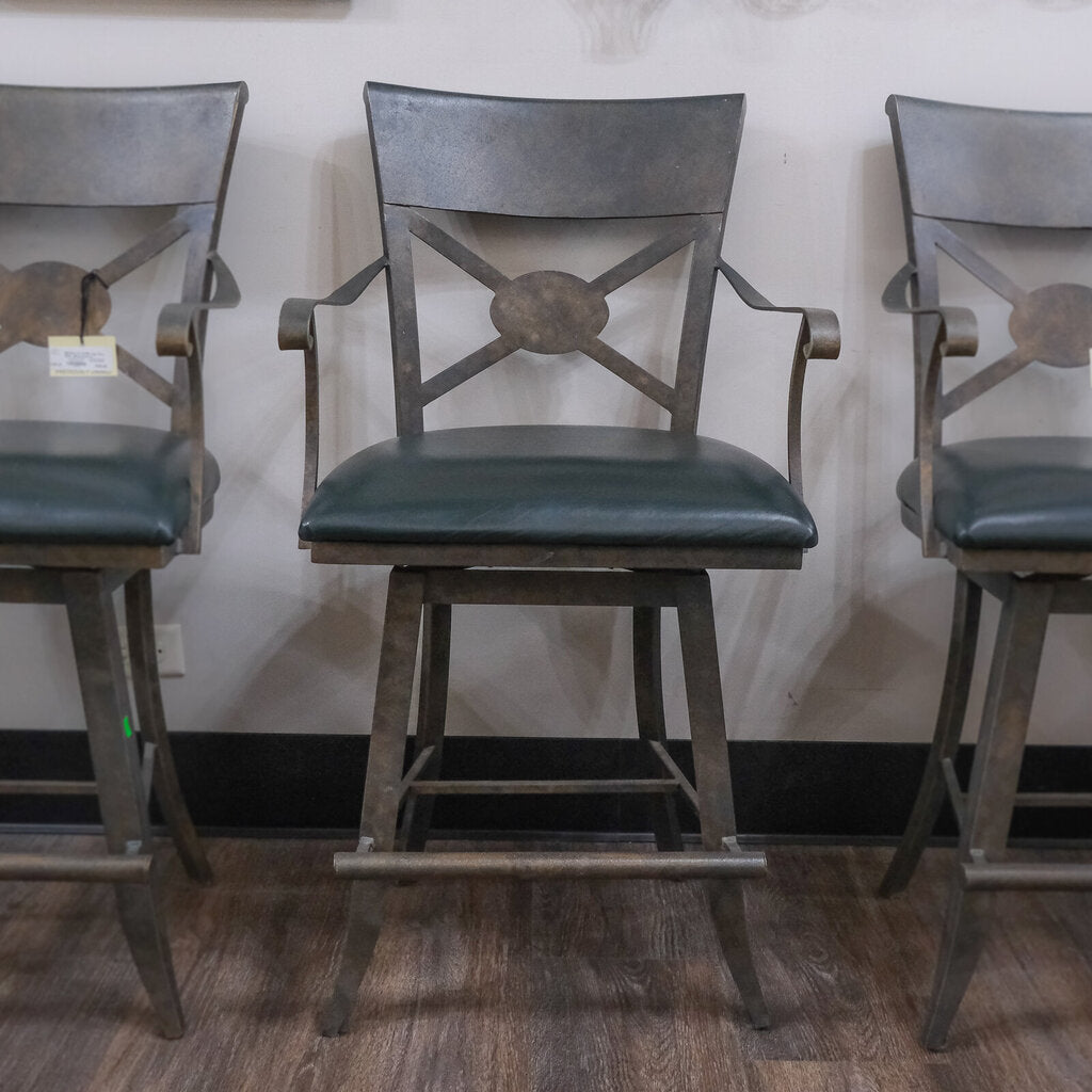 Orig. Price $500 - Metal Stool w/ Leatherette Seat