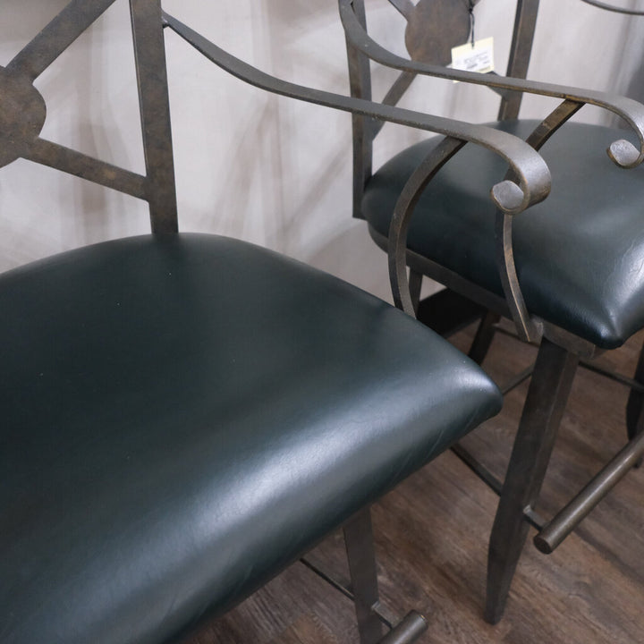 Orig. Price $500 - Metal Stool w/ Leatherette Seat