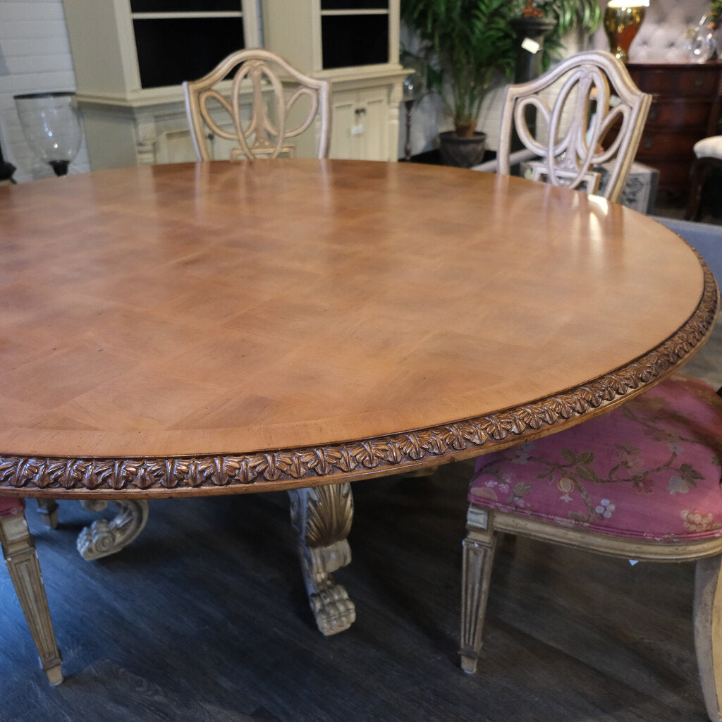 Designer Table with 6 Venetian Shield Back Chairs