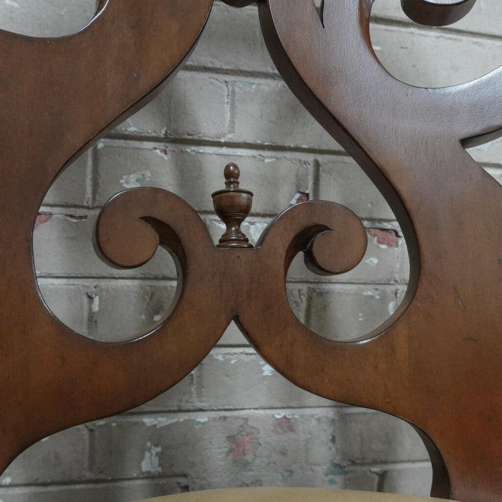 Orig Price $599 - Ornate Bar Stool with Leather Seat