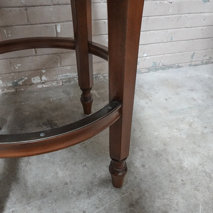 Orig Price $599 - Ornate Bar Stool with Leather Seat