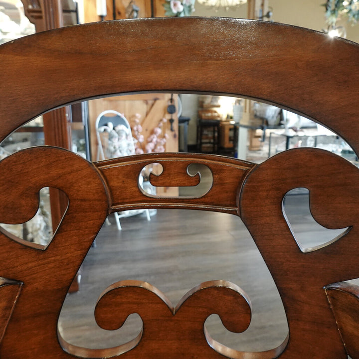 Orig Price $599 - Ornate Bar Stool with Leather Seat