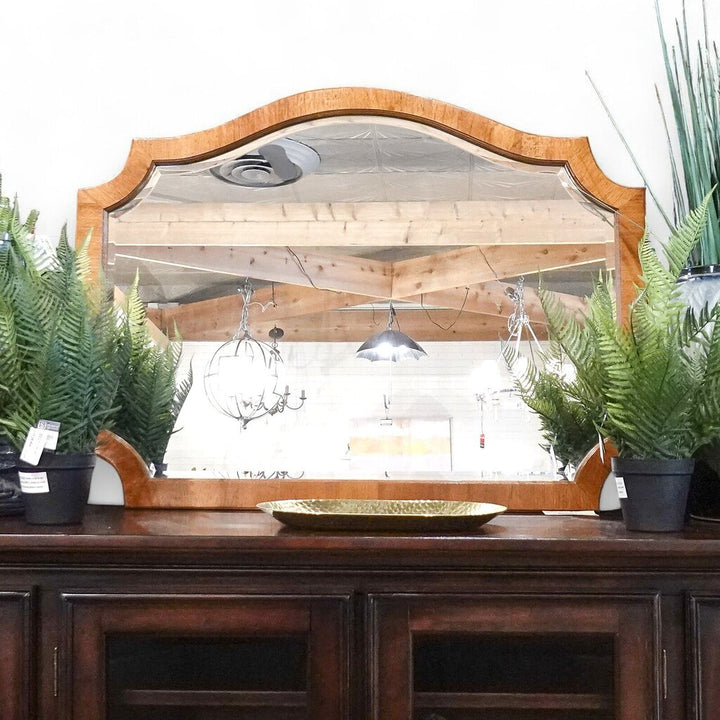 Wooden Framed Beveled Mirror
