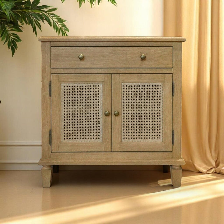 Orig. Price $799 - Sausalito Cane Cabinet Nightstand in Seadrift
