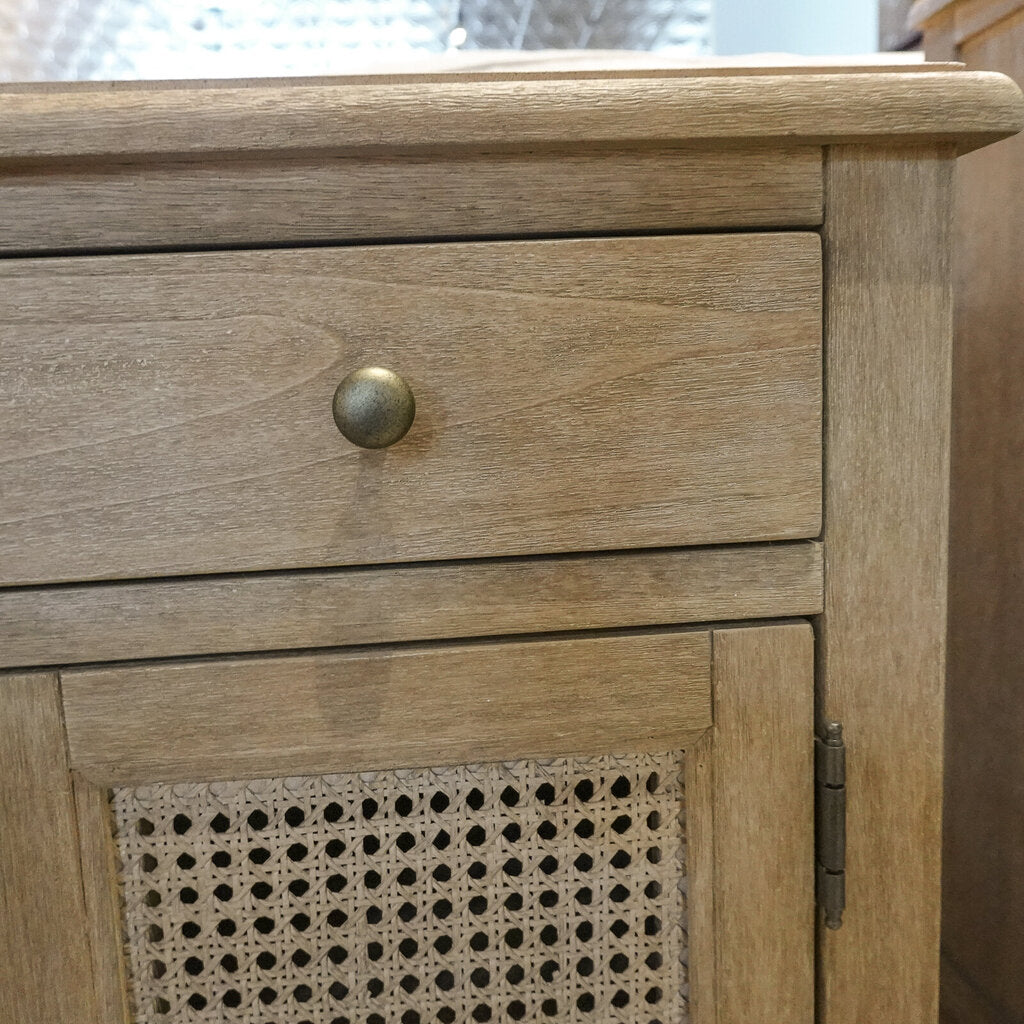 Orig. Price $799 - Sausalito Cane Cabinet Nightstand in Seadrift