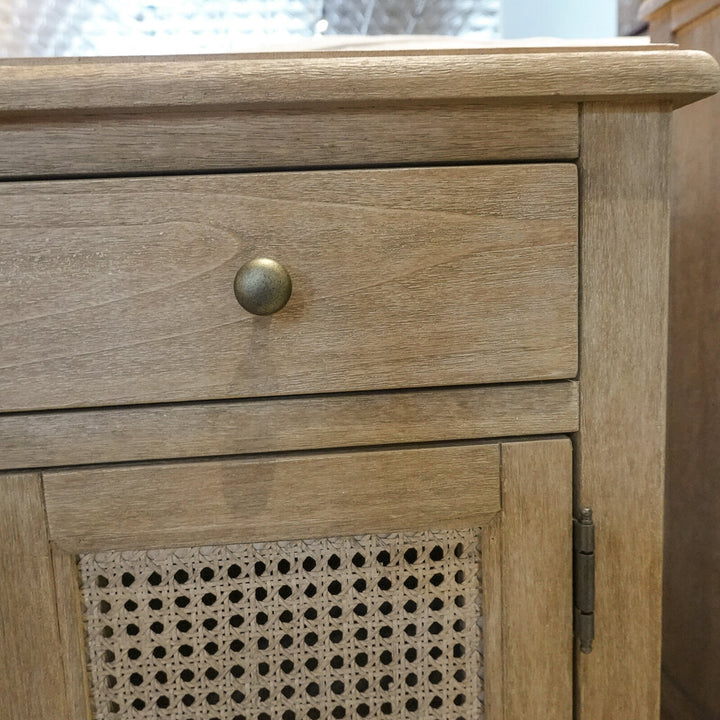 Orig. Price $799 - Sausalito Cane Cabinet Nightstand in Seadrift