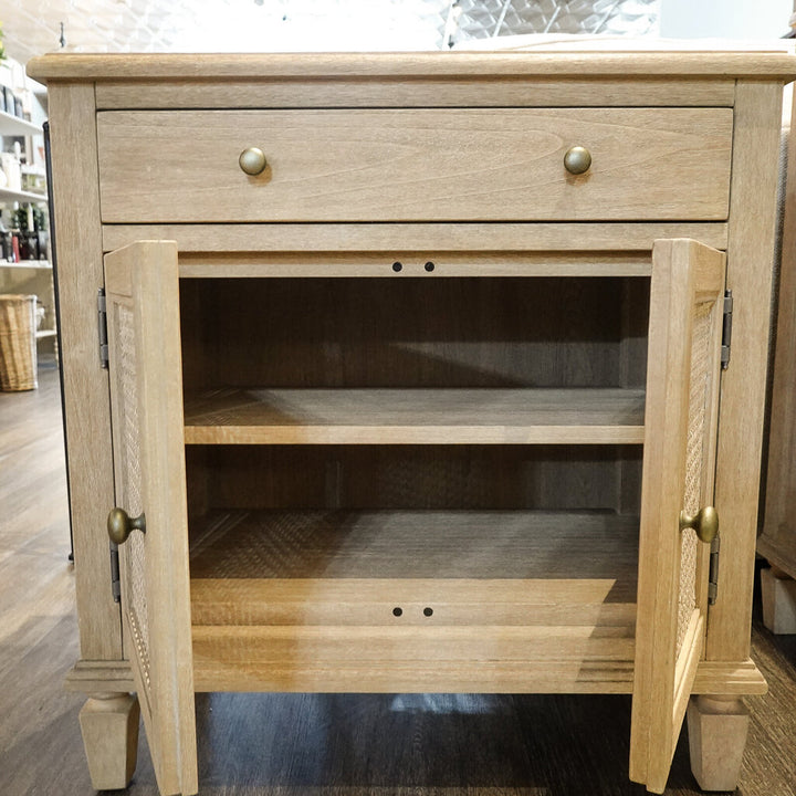 Orig. Price $799 - Sausalito Cane Cabinet Nightstand in Seadrift