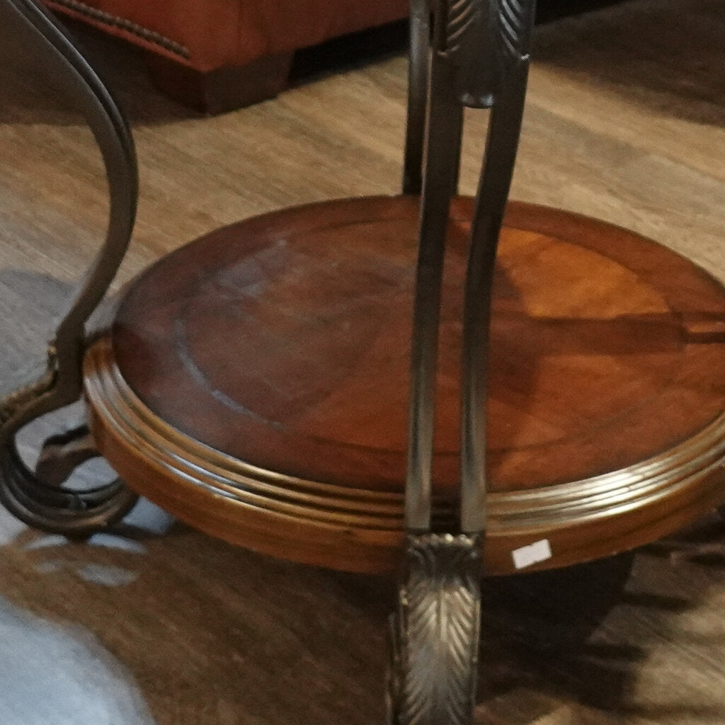 Iron Scroll Leg Occasional Table