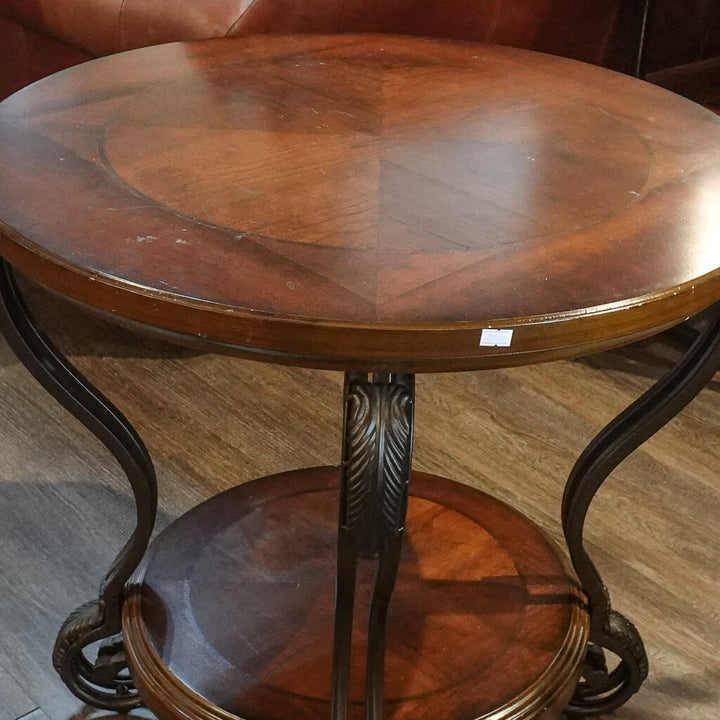 Iron Scroll Leg Occasional Table