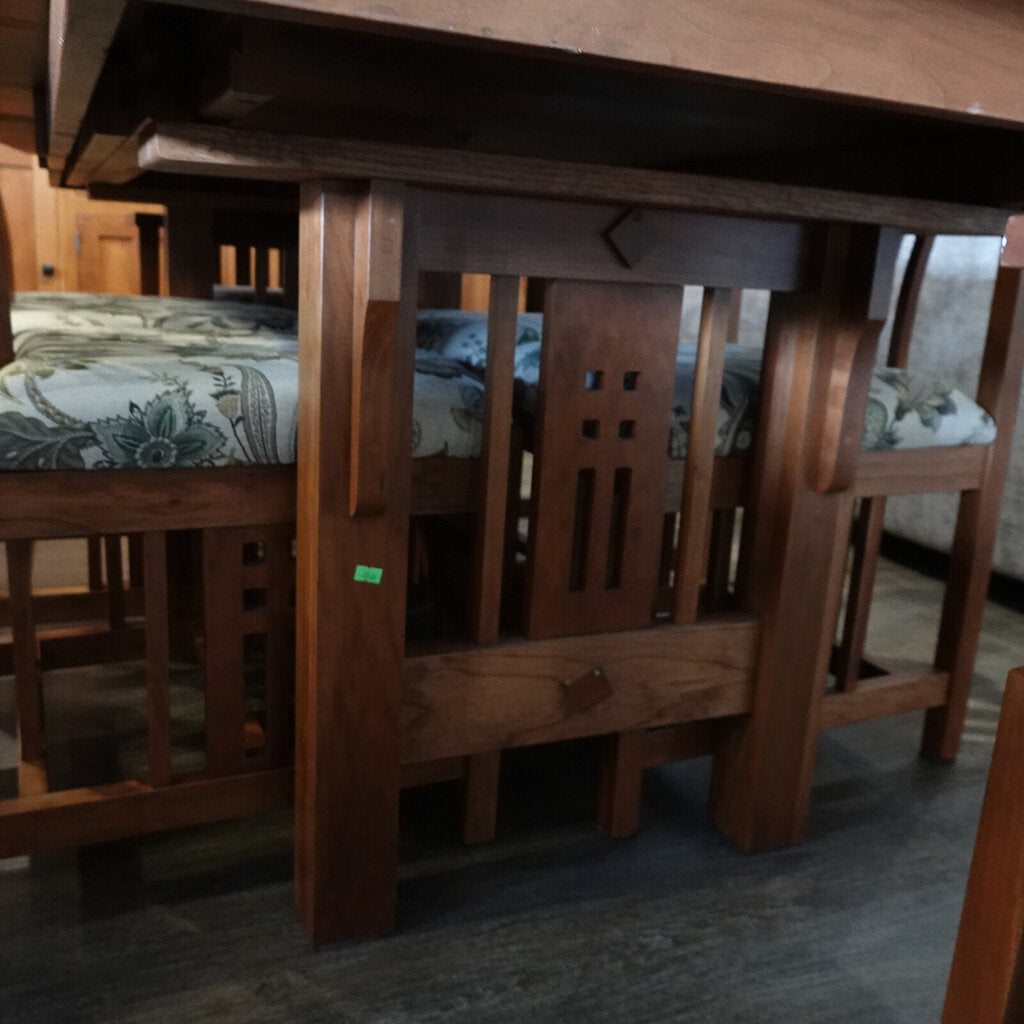 Mission Style Dining Table with 3 Leaves and 8 Chairs