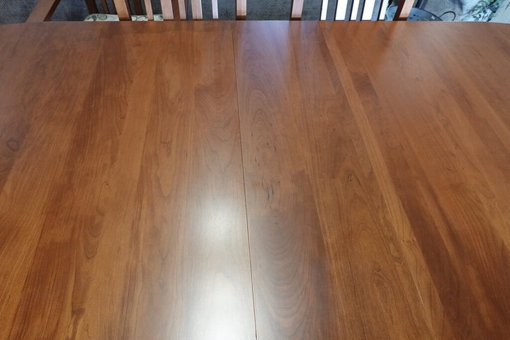 Mission Style Dining Table with 3 Leaves and 8 Chairs