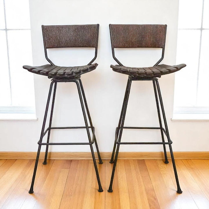 Pair of Vintage Designer MCM Raymar Bar Stools circa 1950s