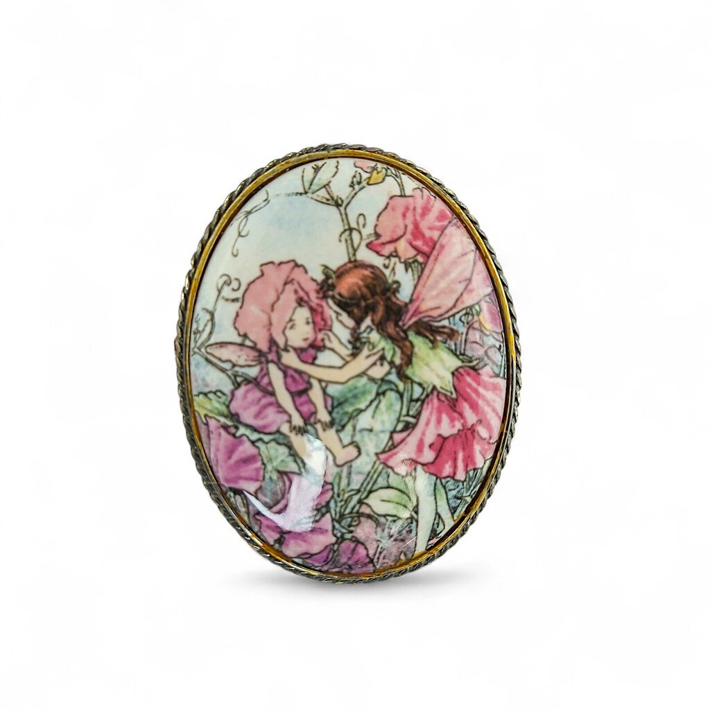 Crown English Flower Fairies Silver Pin - Box