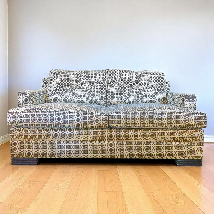 Orig Price $1600 - Greek Key Track Arm Sofa