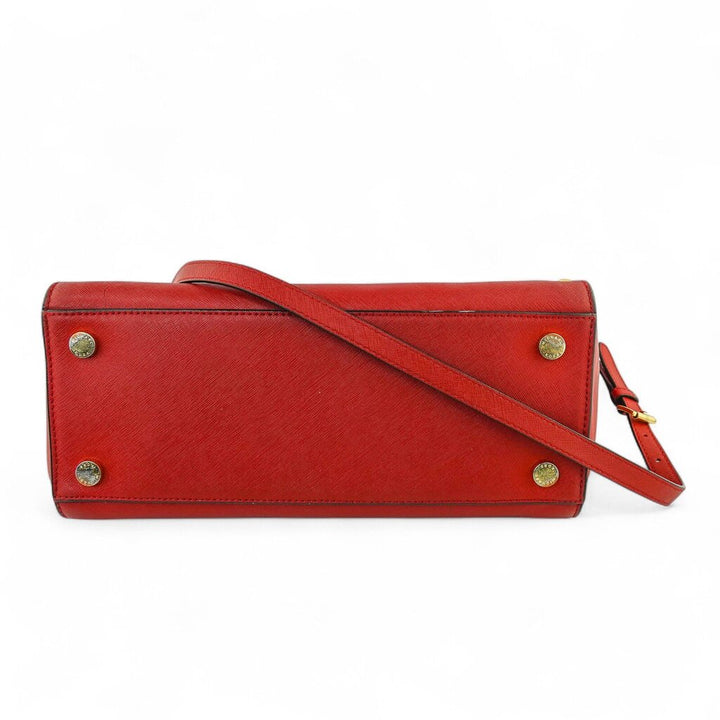 Saffiano Studded Satchel Shoulder Handbag