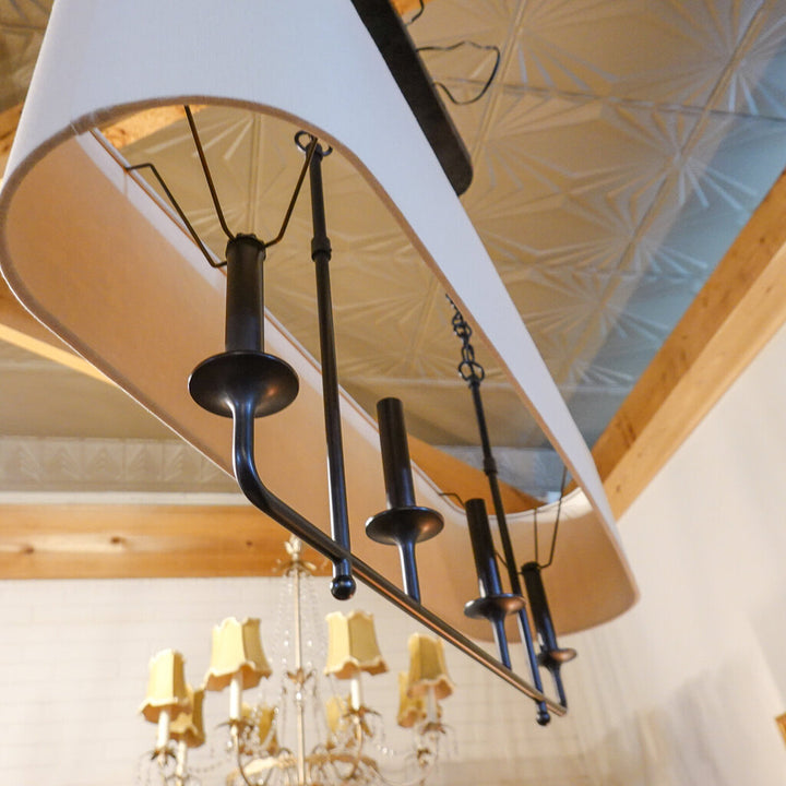 Orig Price $810 - 4 Arm Chandelier with Oval Shade