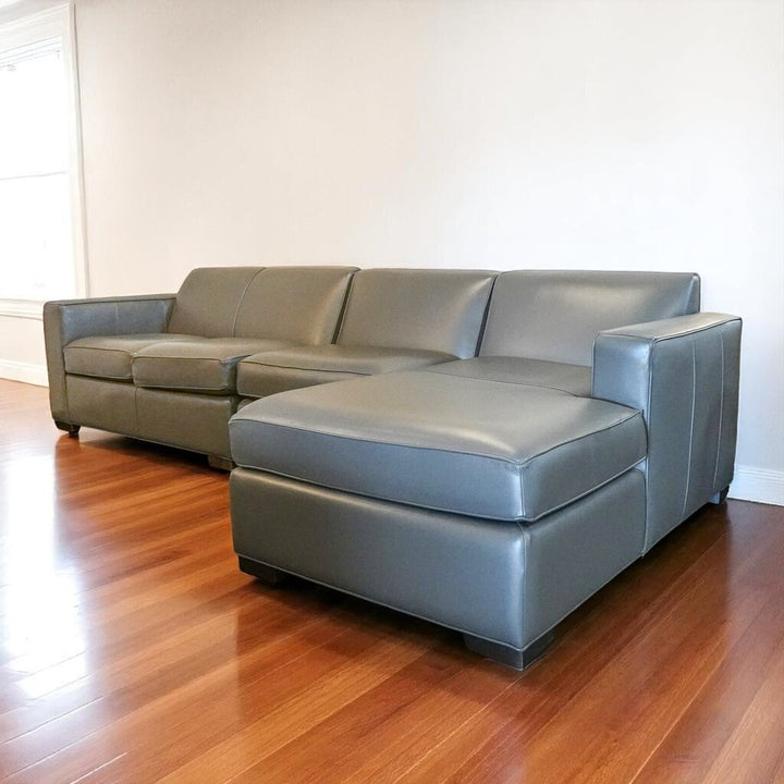 Orig. Price $6300 - Three-Piece Leather Sectional