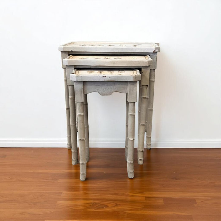 Nesting Tables w/ Feather Motif